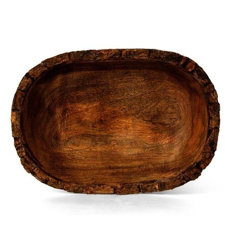 HERITAGE LACE Heritage Lace BK-005 12 x 8.5 x 2.75 in. Artisan Wood Oval Bowl; Brown BK-005